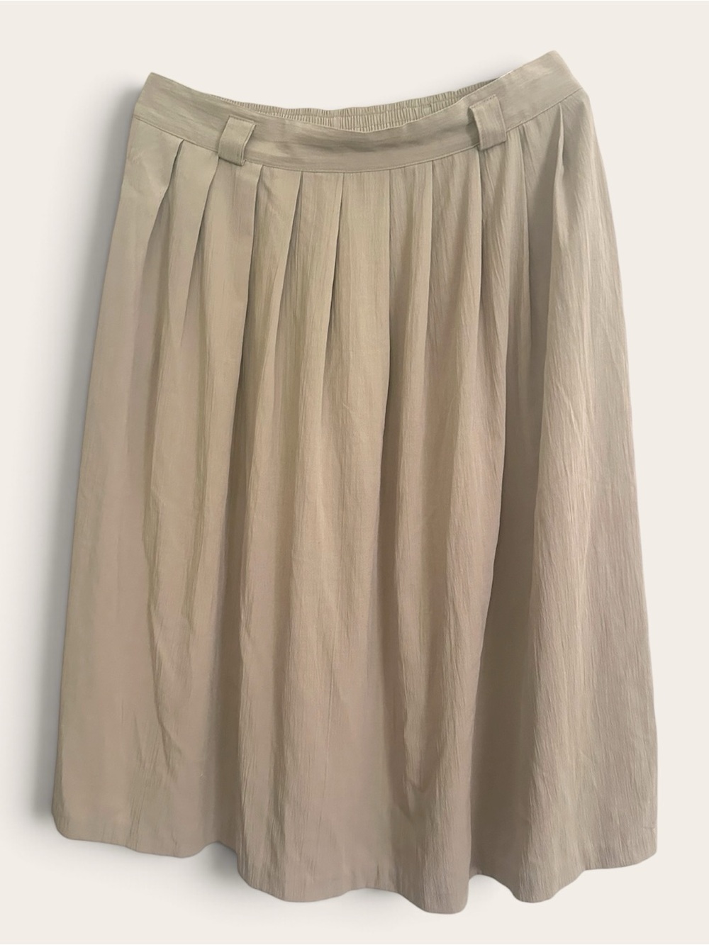 Briggs New York Light Beige Pleated A-Line Skirt
